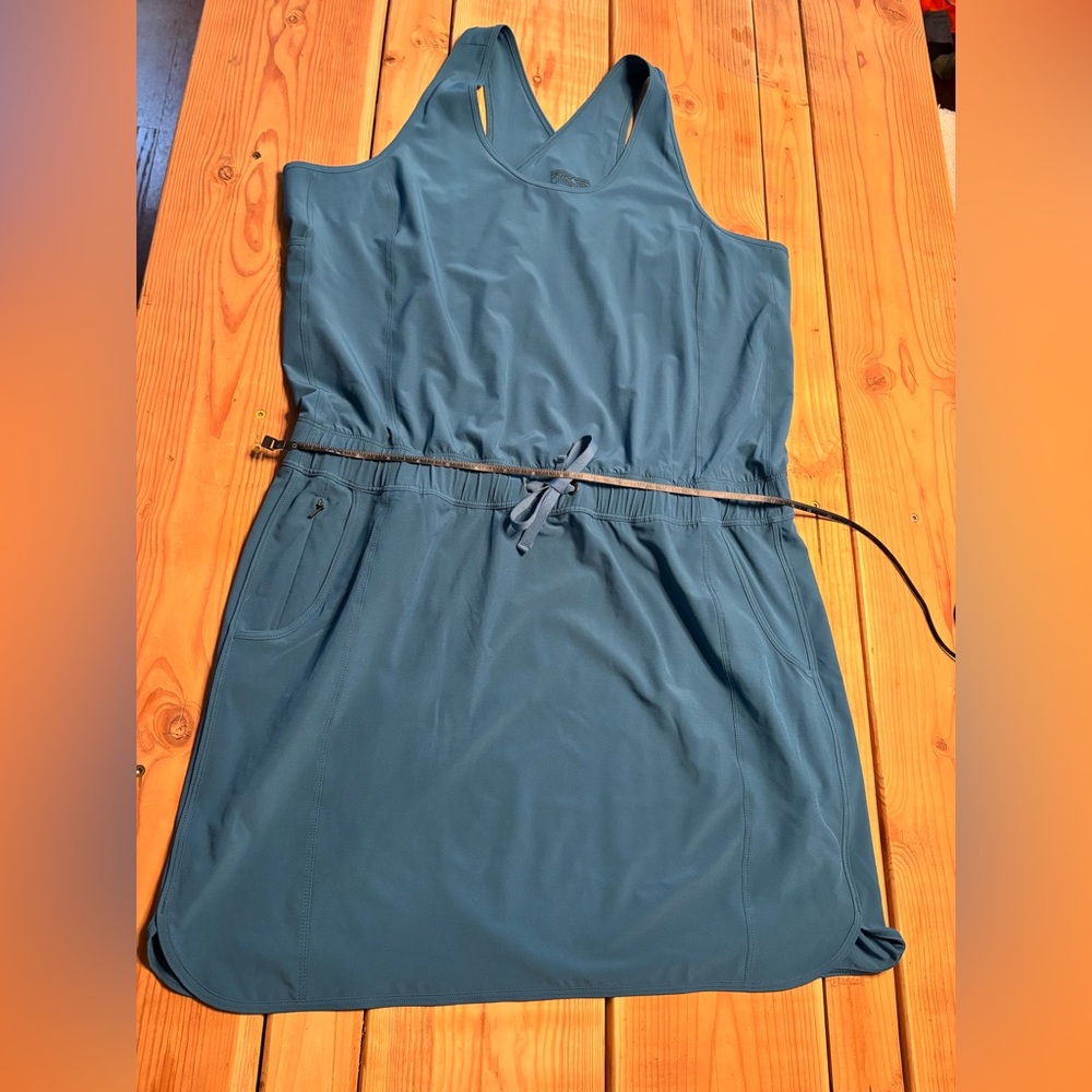 Patagonia Teal Sleeveless Drawstring Dress